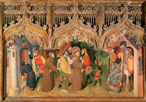Escena de la vida de San Francisco del retablo de la vida de la Virgen y San Francisco de Nicolas Frances